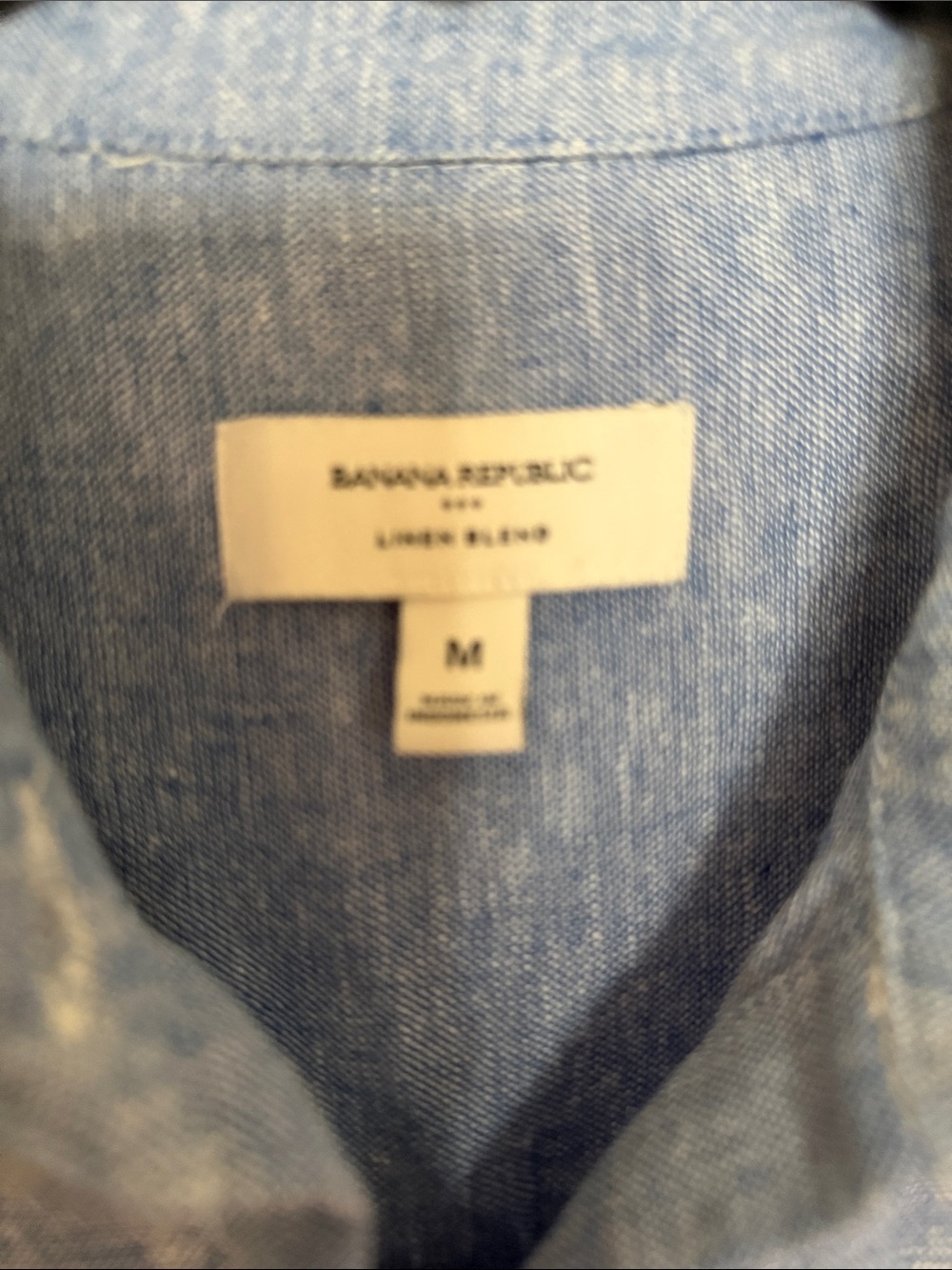 Banana Republic Blue Linen Blend Button Down Shirt M - Picture 6 of 8